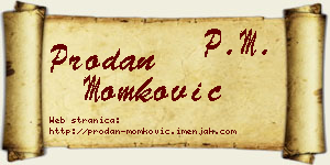 Prodan Momković vizit kartica